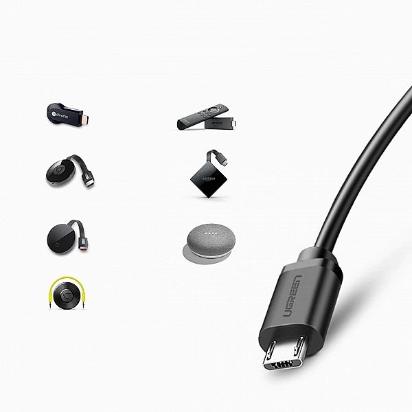 Ugreen zewnętrzna karta sieciowa micro USB 100Mbps do Chromecast 1m cz