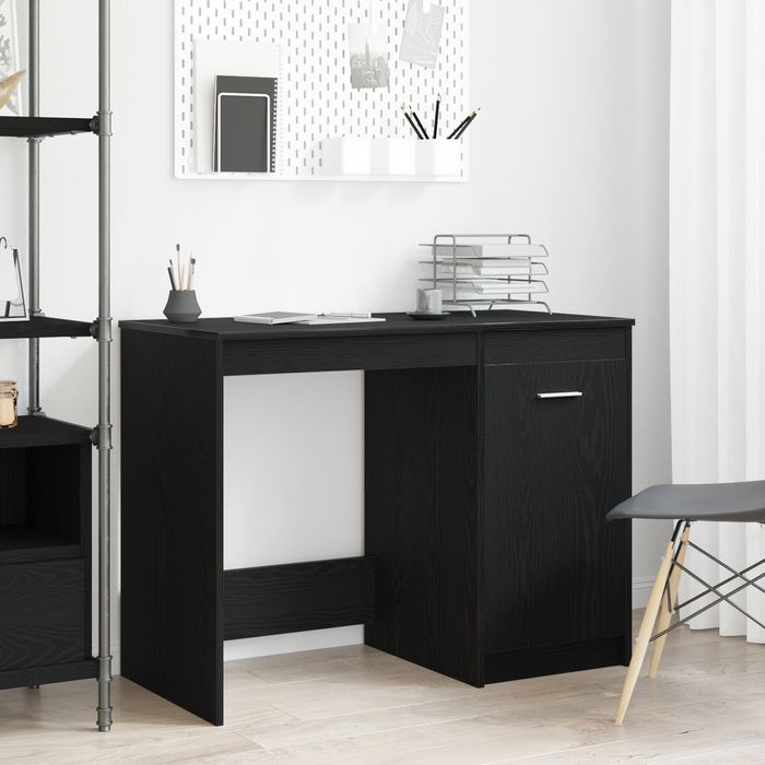 Biurko Vidaxl Czarne Dąb 100X50X76 Cm Materiał Drewnopochodny