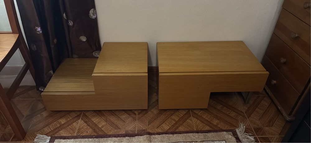 Duas mesinhas cabeceira madeira disign excludivo