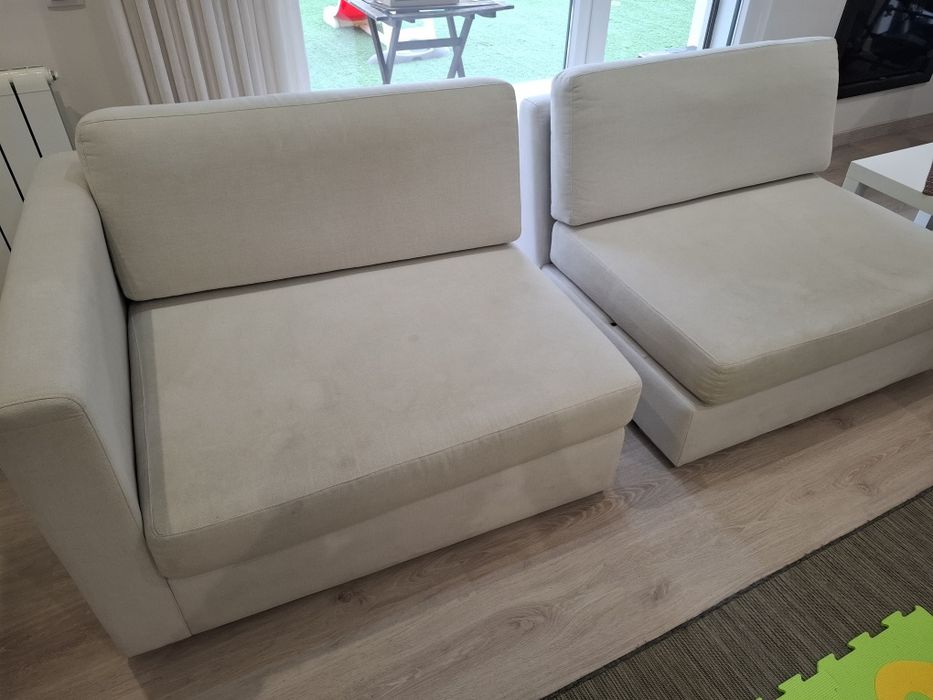Sofá branco em L 6 pessoas