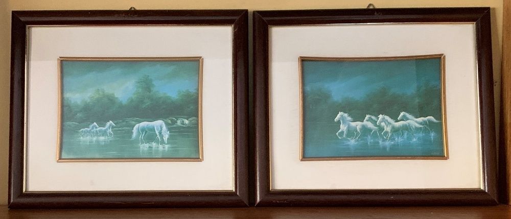 Quadros Decorativos (2 com imagem de Cavalos +1 com imagem de Paisagem