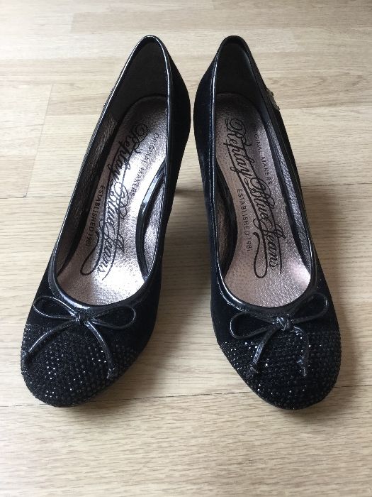 Replay - Sapatos Pretos veludo com brilhantes, n. 38 - Novos!