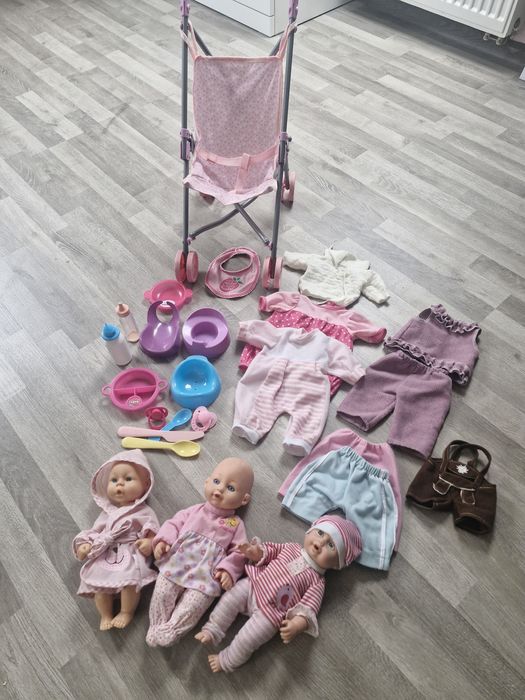 Lalki + wózek + akcesoria