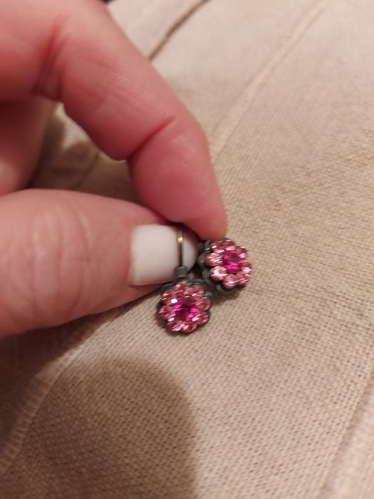 Brincos Vintage 2 tons de Rosa, Índia.