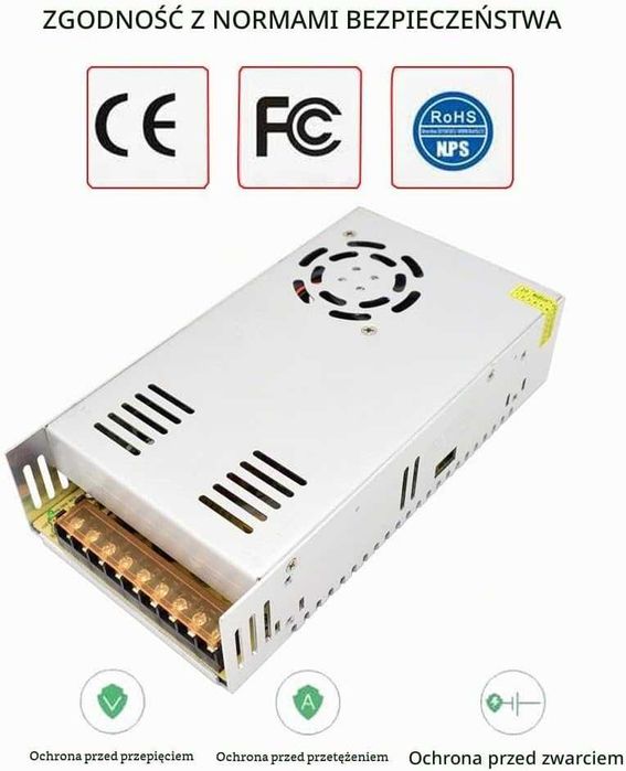 zasilacz impulsowy transformator 5v 60a 300w weishuo dc led ac