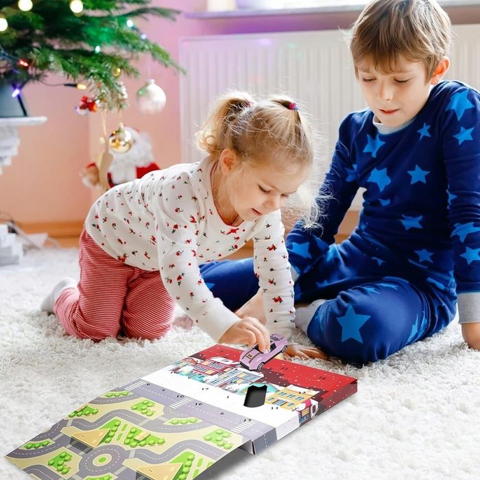 kalendarz adwentowy 24 elementy samochody auta autka dla chłopca prezent