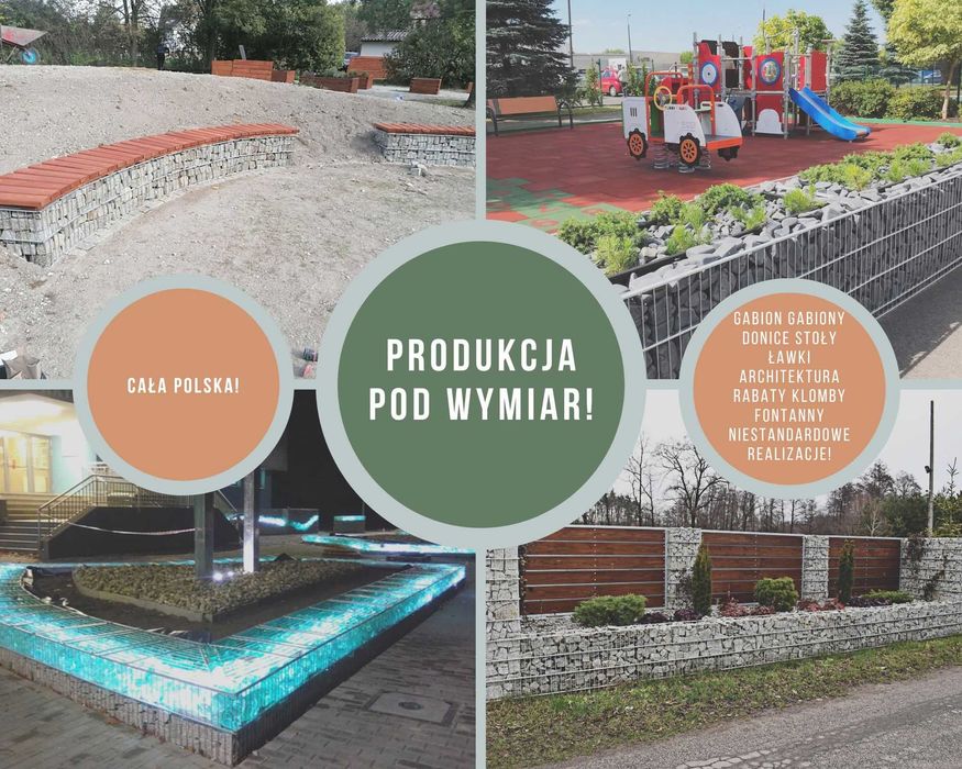 Gabion Donica Kamień Architektura Pod wymiar NIESTANDARDOWE WYMIARY!