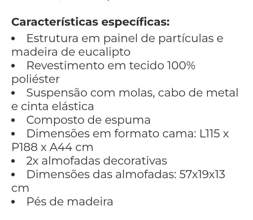 Sofá cama 2 lugares