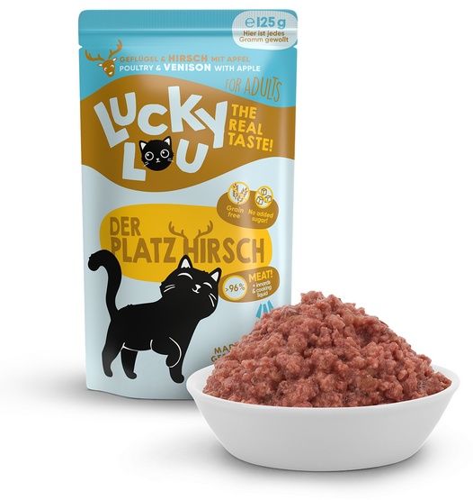 Karma dla kota bez zbóż, cukru i GMO - Lucky Lou DRÓB i JELEŃ 125g