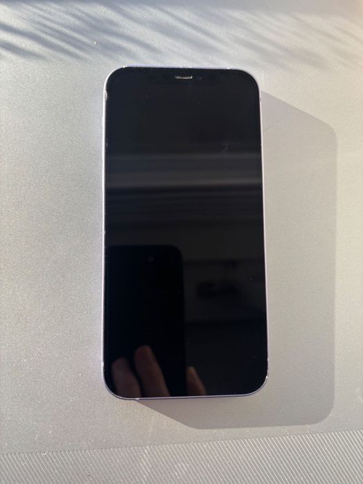 iPhone 12 64GB fioletowy FULL SET, 86% kondycji baterii, zbite plecki