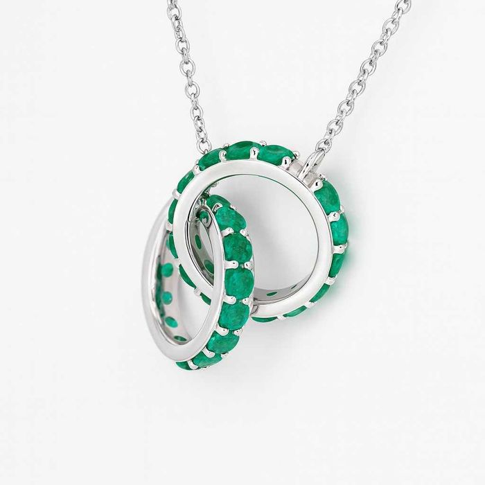 Colar Banhado a ouro Esmeralda - Banho de ouro 18K