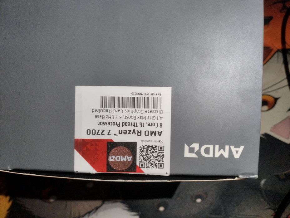 Процесор R7 2700 8ядер 16потоків