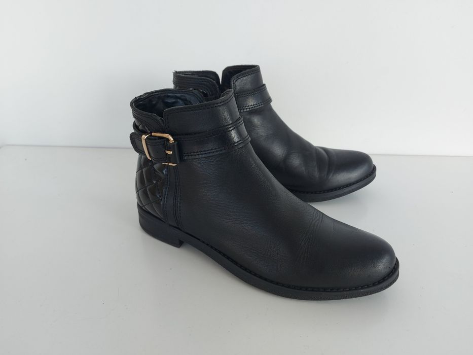 Buty botki skórzane ocieplane w rozmiarze 37