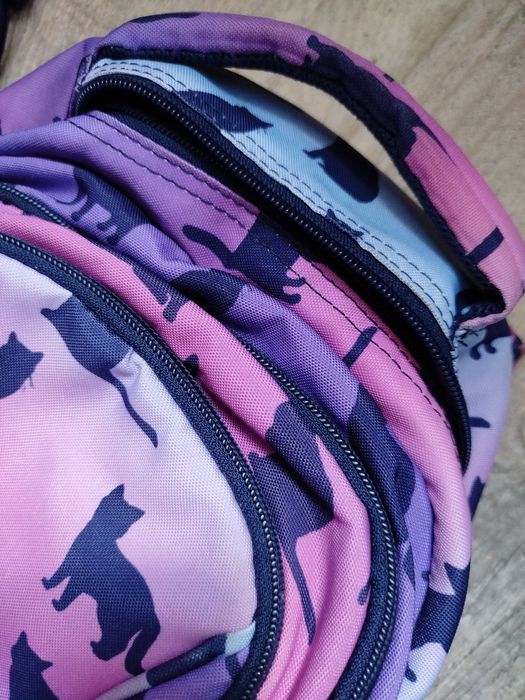 Zestaw plecak trzykomorowy piórnik worek