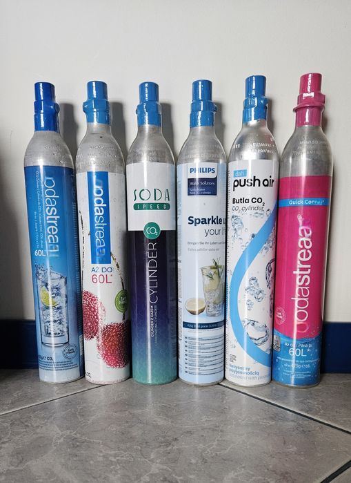 Wymiana nabicie napełnianie SodaStream CO2 różowe + niebieskie