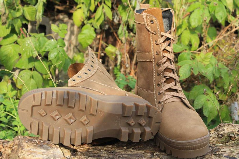 Ботинки, берцы зимние из натуральной кожи и шерсти (B1) (40-46р.)