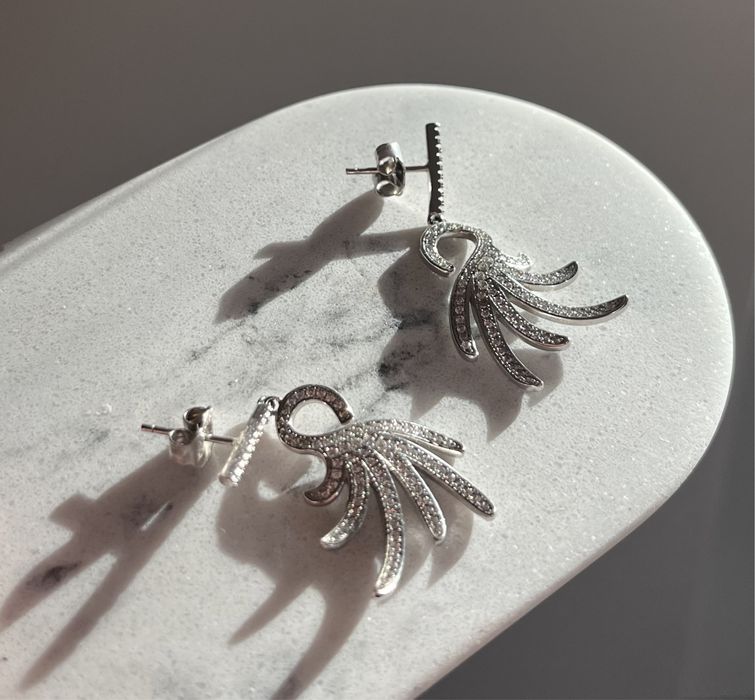 Apart kolczyki srebrne z cyrkoniami 42mm