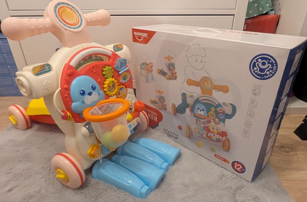 Zabawka 4w1 pchacz, jeździk, rowerek i stolik