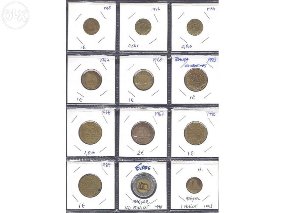 Moedas Espanha / França / Magyar / Bélgica / Tunísia / Turkia / Suíça