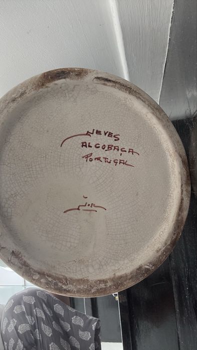 Grande pote Neves Alcobaça Portugal em faiança pintada à mão, 70 cm