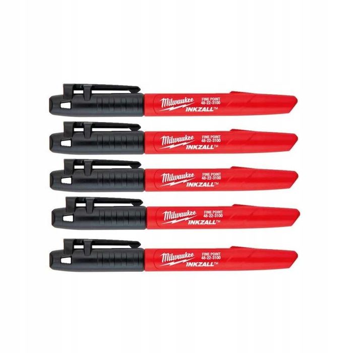 MILWAUKEE Marker permanentny czarny wytrzymały budowlany marker 5 szt.