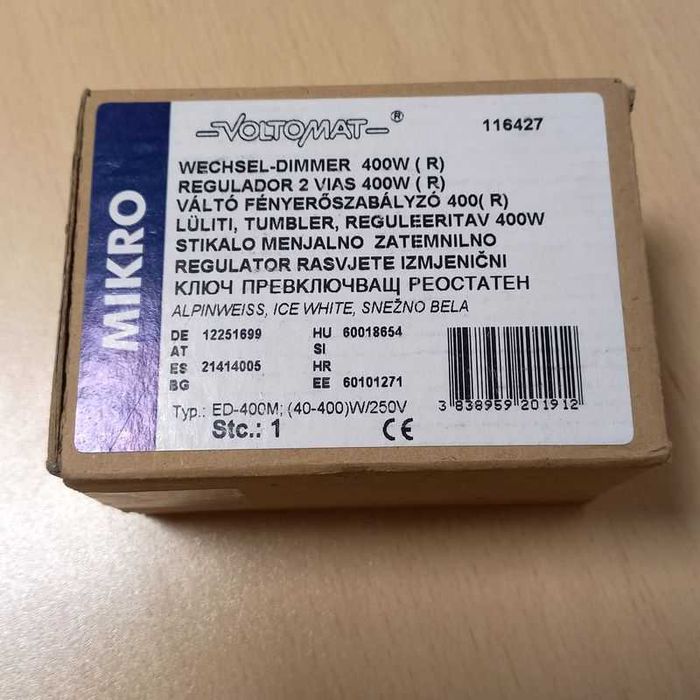 Ściemniacz do montażu podtynkowego, Voltomat