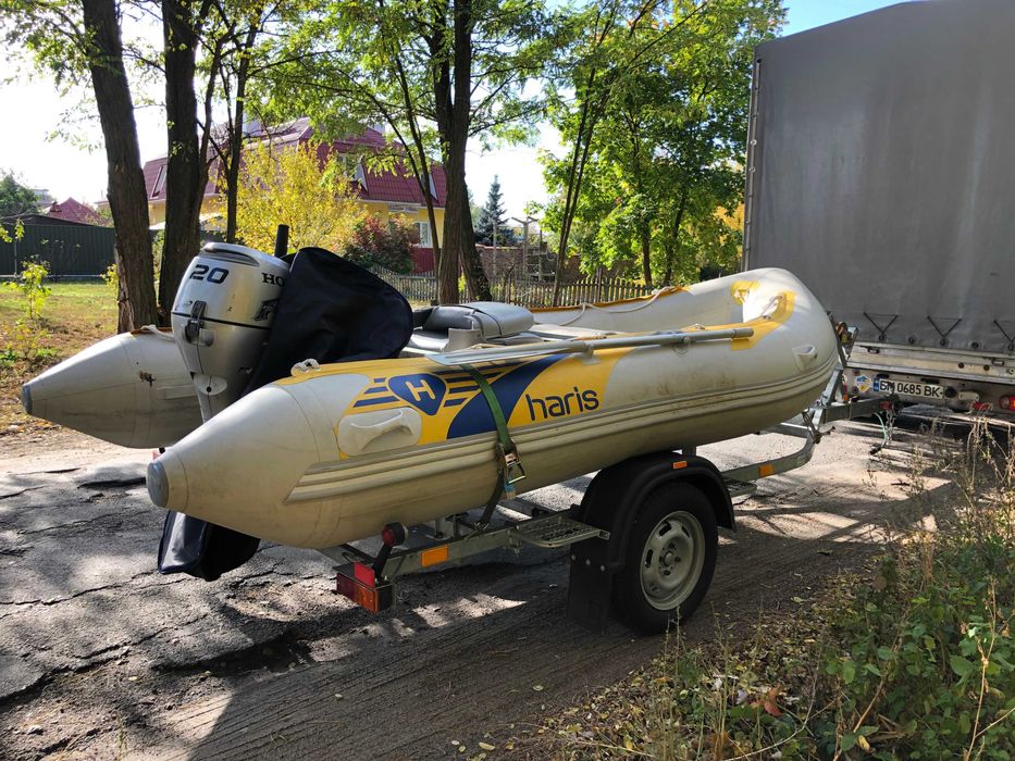 Лодка ПВХ Harris 420 + мотор лодочний Honda marine 20 л.с. + лафет Кияшко 5.11 2016 г.