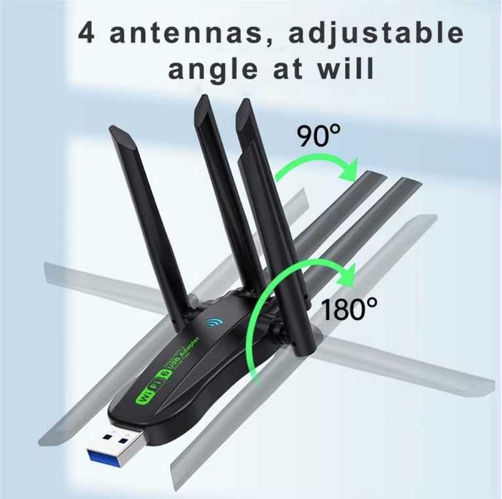 Адаптер Wi-Fi6 Vaorlo AX900 2.4Ghz/5Ghz, Bluetooth 5.4 двохдіапазоний
