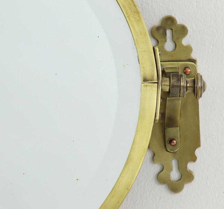 Espelho oval latão biselado basculante peça única e rara