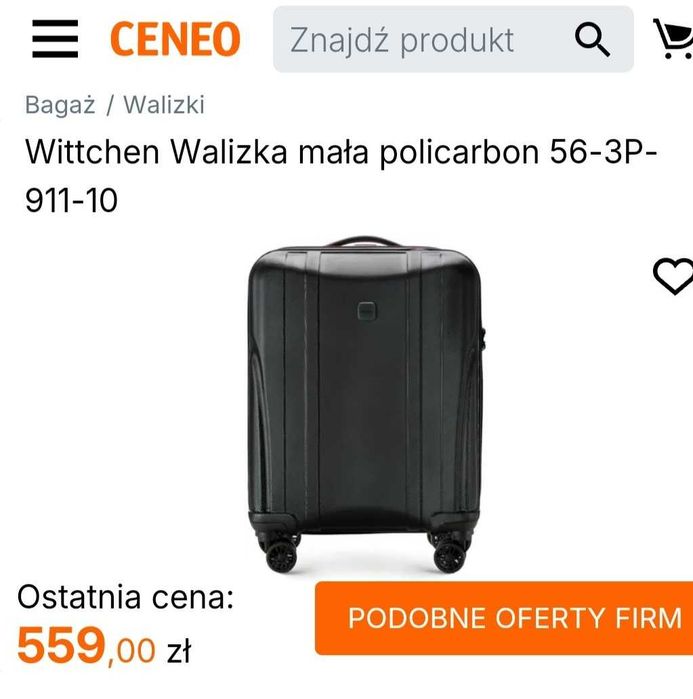 Wittchen Mała Walizka Kabinowa Ultra Light Policarbon