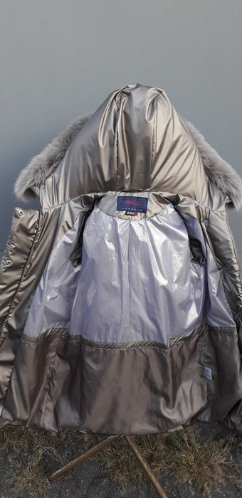 Новинка зимний пуховик  с натуральной опушкой 122-158 см