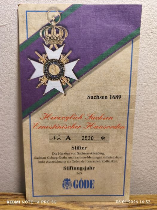 Order Sachsen 1689