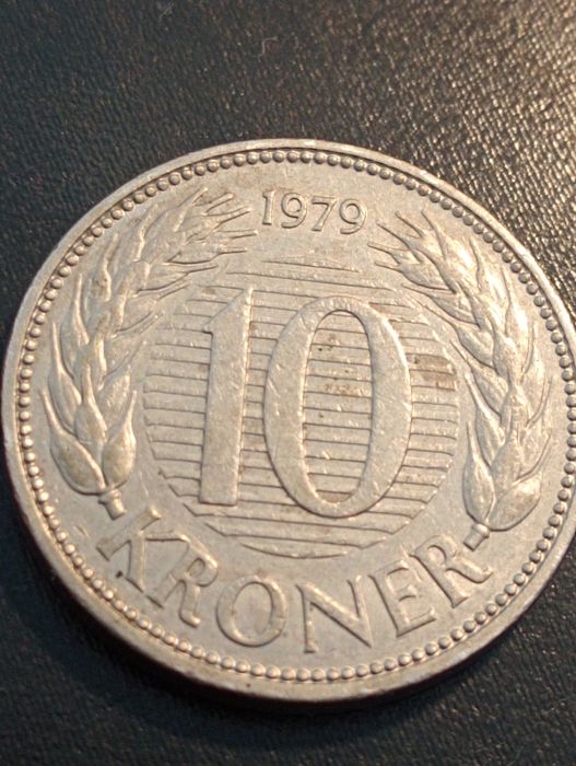 10 Kroner - Margrethe II 	Dinamarca	1979	 - B e B	Soberba	cuproníquel