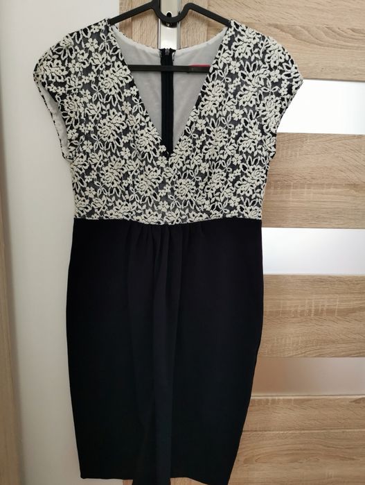 Elegancka sukienka ciążowa granatowa Happymum r. M