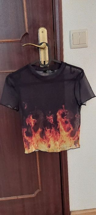 T-shirt transparente fogo