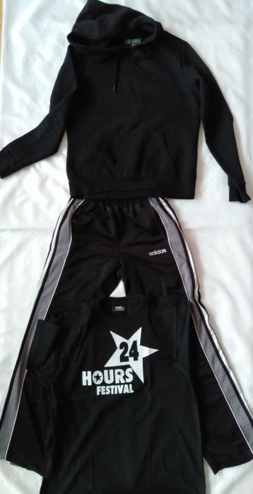 Zestaw spodnie ocieplane adidas+bluza+2x t-shirt