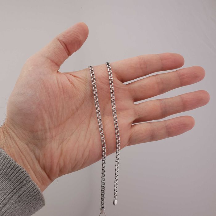 Срібна цепочка Бісмарк. Ширина 3,5 мм. Тонкий ланцюжок на шию. 55 см