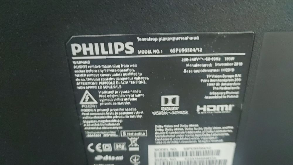 Telewizor Philips 65 cali, 4K, Smart TV, 65PUS6504/12