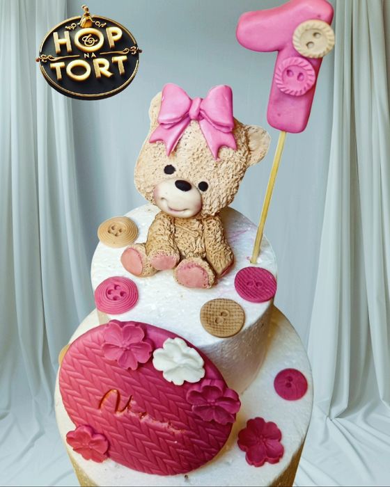 Miś z masy cukrowej na tort dekoracja figurka jadalna zestaw