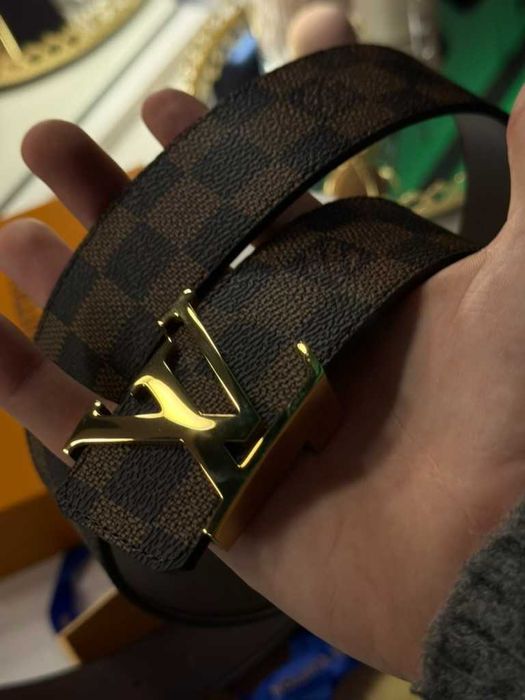 Kultowy Pasek Louis INITIALES Damier / R. 90-110 / Full Box