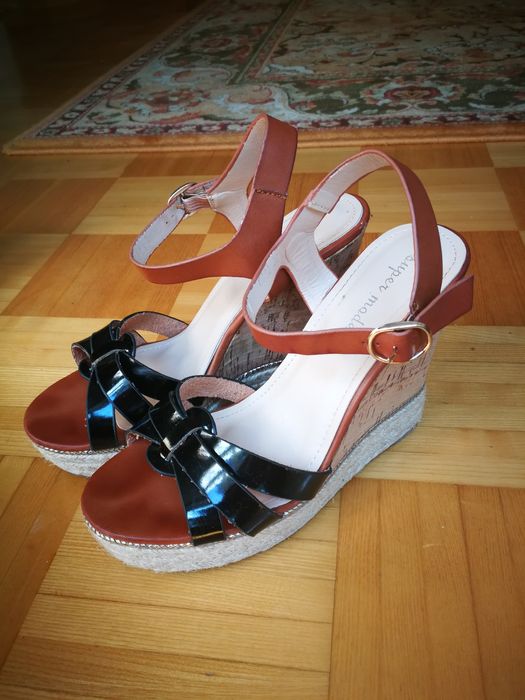 Buty damskie letnie sandały na koturnie, espadryle rozmiar 39