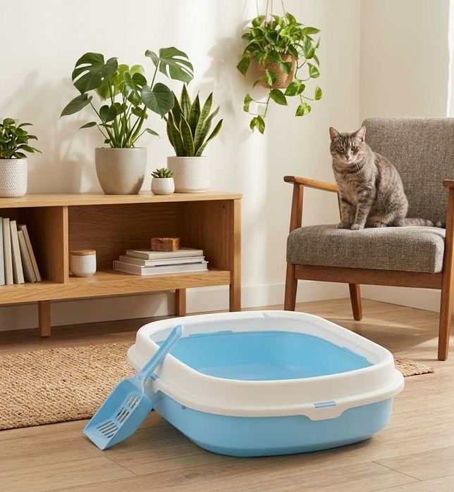 Kuweta dla kota otwarta z łopatką 40x33x11 cm