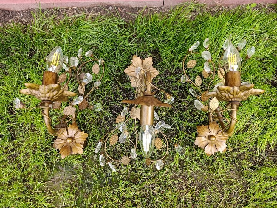 Żyrandol + 3 kinkiety komplet