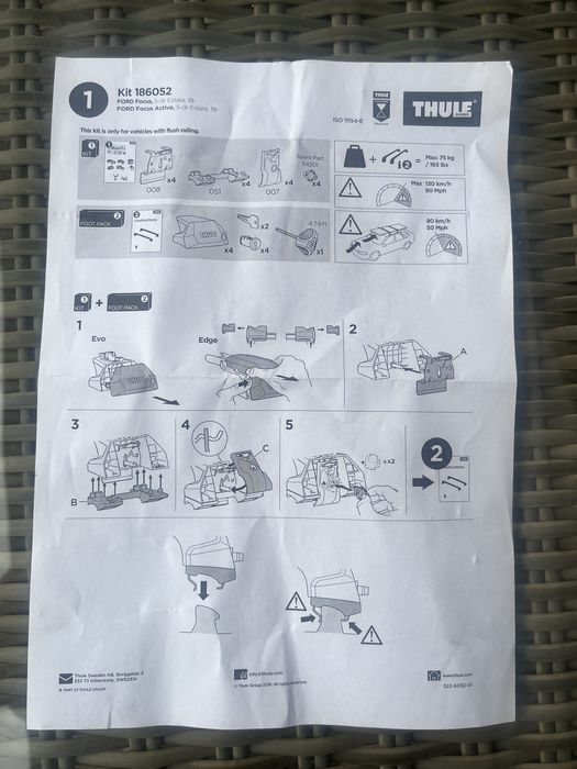 Thule kit186952 Ford Focus kombi 19-