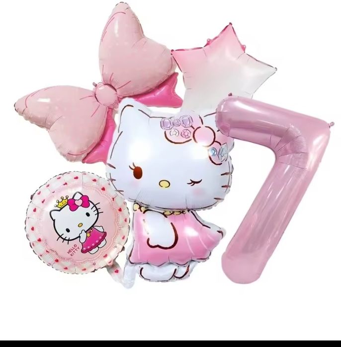 Balony ja hel lub powietrze na 1 lub 7 urodziny hello kitty