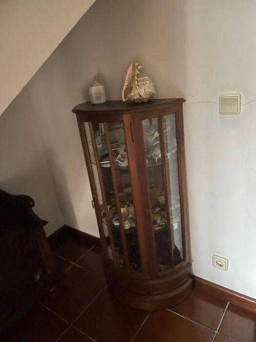 Movel em vidro e madeira, expositor