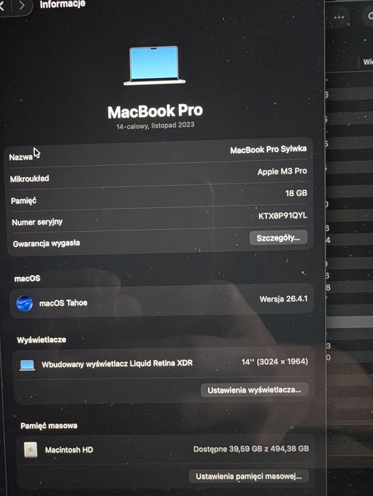 Macbook Pro M3 PRO 18/512