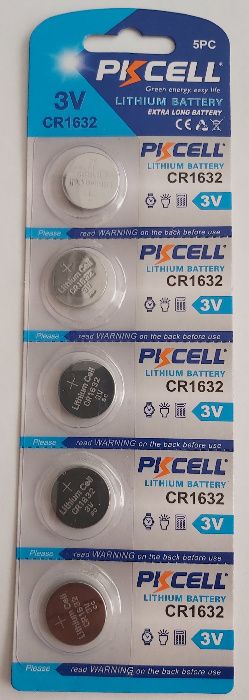 Литиевая батарейка PKCELL CR1632 (пульт Toyota Lexus, датчики TMPS)5шт