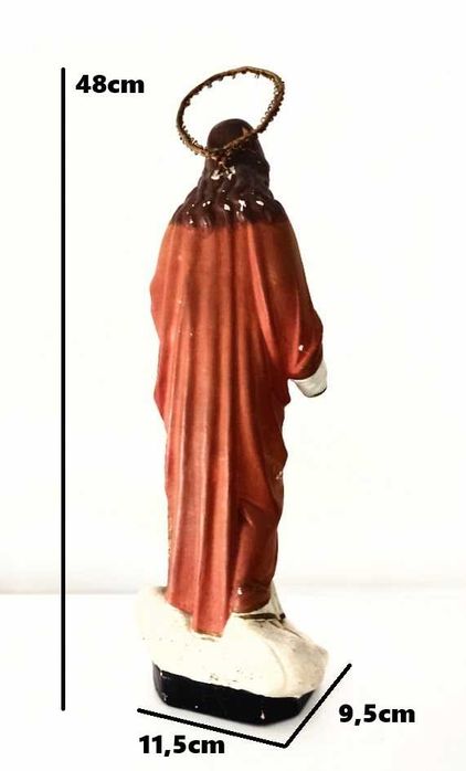 Sagrado Coração de Jesus em terracota e olhos em vidro