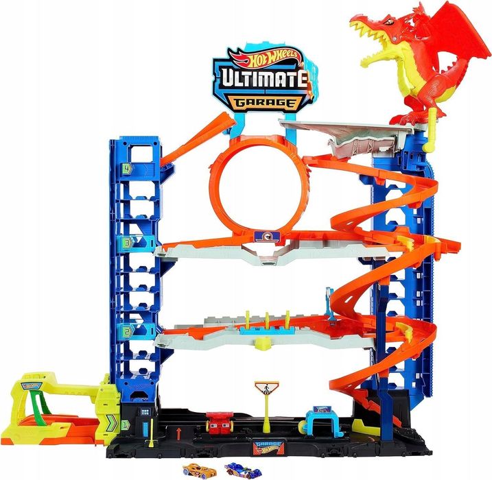 AUTKA Hot Wheels Ultimate garaż 4 piętra ze smokiem